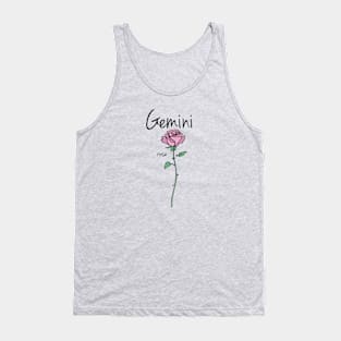 Gemini zodiac sign flower art Tank Top